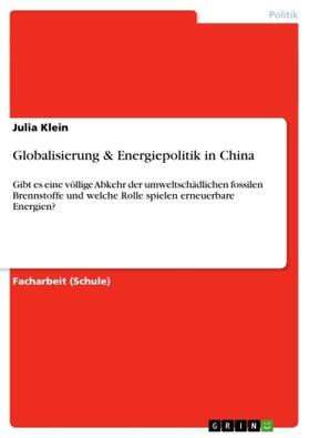 Klein |  Globalisierung & Energiepolitik in China | Buch |  Sack Fachmedien