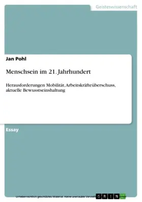 Pohl |  Menschsein im 21. Jahrhundert | eBook | Sack Fachmedien