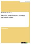 Huckenbeck |  E-Business. Entwicklung und zukünftige Herausforderungen | Buch |  Sack Fachmedien