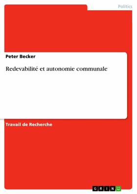 Becker | Redevabilité et autonomie communale | E-Book | sack.de