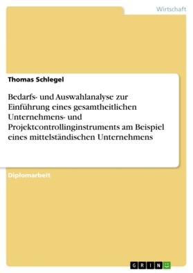 Schlegel |  Bedarfs- und Auswahlanalyse zur Einführung eines gesamtheitlichen Unternehmens- und Projektcontrollinginstruments am Beispiel eines mittelständischen Unternehmens | Buch |  Sack Fachmedien