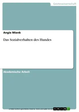 Mienk |  Das Sozialverhalten des Hundes | eBook | Sack Fachmedien