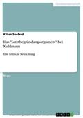 Seefeld |  Das "Letztbegründungsargument" bei Kuhlmann | eBook | Sack Fachmedien