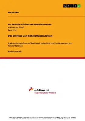 Stern |  Der Einfluss von Rohstoffspekulation | eBook | Sack Fachmedien