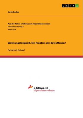 Backes |  Wohnungslosigkeit. Ein Problem der Betroffenen? | Buch |  Sack Fachmedien