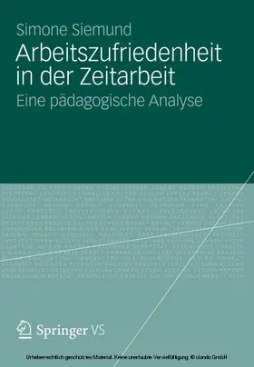 Siemund | Arbeitszufriedenheit in der Zeitarbeit | E-Book | www.sack.de