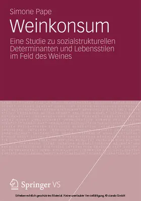 Pape |  Weinkonsum | eBook | Sack Fachmedien