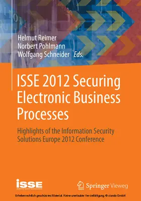 Reimer / Pohlmann / Schneider | ISSE 2012 Securing Electronic Business Processes | E-Book | sack.de