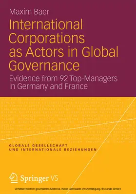 Baer | International Corporations as Actors in Global Governance | E-Book | sack.de