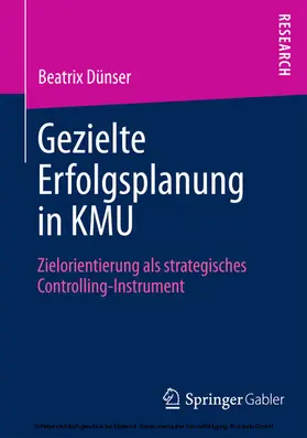 Dünser | Gezielte Erfolgsplanung in KMU | E-Book | www.sack.de