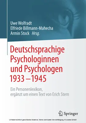 Wolfradt / Billmann-Mahecha / Stock |  Deutschsprachige Psychologinnen und Psychologen 1933–1945 | eBook | Sack Fachmedien