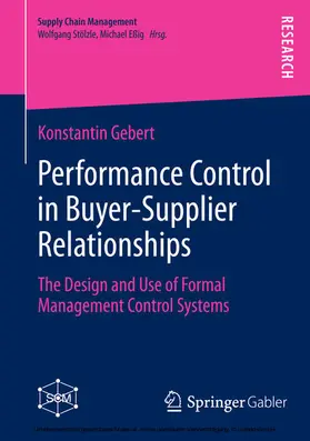 Gebert | Performance Control in Buyer-Supplier Relationships | E-Book | www.sack.de