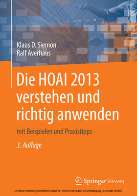 Siemon / Averhaus | Die HOAI 2013 verstehen und richtig anwenden | E-Book | sack.de