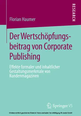Haumer |  Der Wertschöpfungsbeitrag von Corporate Publishing | eBook | Sack Fachmedien