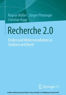 Müller / Plieninger / Rapp | Recherche 2.0 | E-Book | www.sack.de