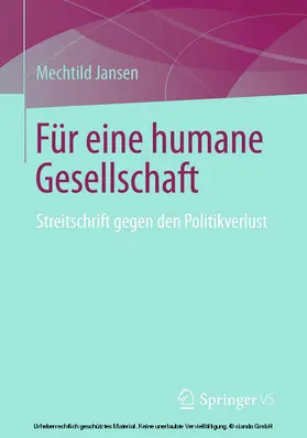 Jansen | Für eine humane Gesellschaft | E-Book | www.sack.de