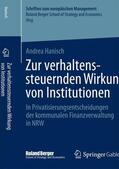 Hanisch |  Zur verhaltenssteuernden Wirkung von Institutionen | Buch |  Sack Fachmedien
