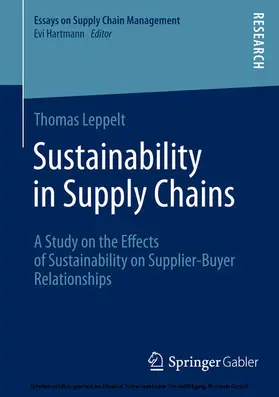 Leppelt |  Sustainability in Supply Chains | eBook | Sack Fachmedien