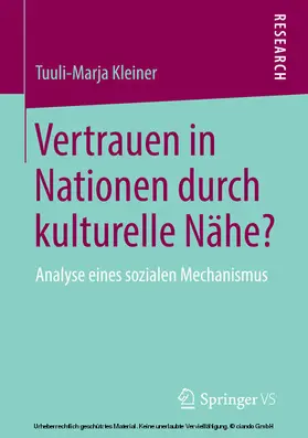 Kleiner | Vertrauen in Nationen durch kulturelle Nähe? | E-Book | sack.de
