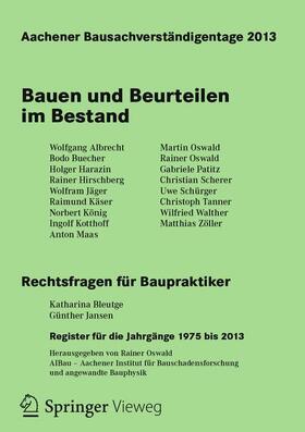 Oswald | Aachener Bausachverständigentage 2013 | Buch | 978-3-658-02825-1 | sack.de