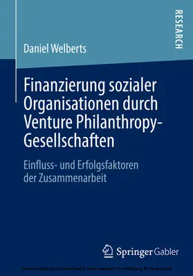 Welberts | Finanzierung sozialer Organisationen durch Venture Philanthropy-Gesellschaften | E-Book | www.sack.de