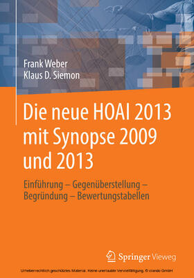 Weber / Siemon | Die neue HOAI 2013 mit Synopse 2009 und 2013 | E-Book | sack.de