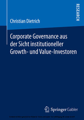 Dietrich | Corporate Governance aus der Sicht institutioneller Growth- und Value-Investoren | E-Book | sack.de