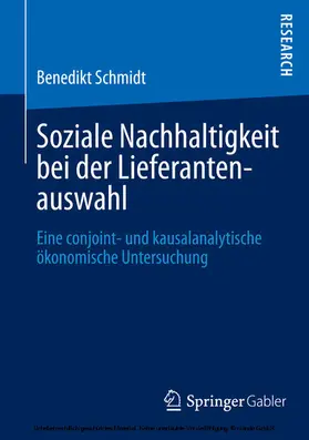 Schmidt | Soziale Nachhaltigkeit bei der Lieferantenauswahl | E-Book | www.sack.de