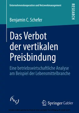 Schefer |  Das Verbot der vertikalen Preisbindung | eBook | Sack Fachmedien