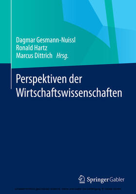 Gesmann-Nuissl / Hartz / Dittrich | Perspektiven der Wirtschaftswissenschaften | E-Book | sack.de