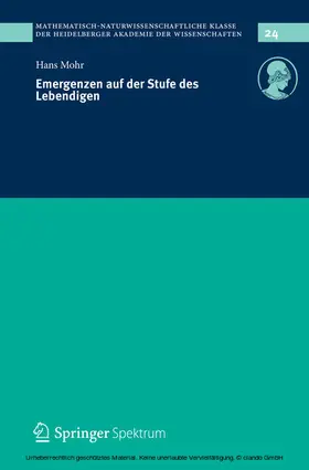 Mohr |  Emergenzen auf der Stufe des Lebendigen | eBook | Sack Fachmedien
