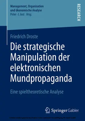 Droste | Die strategische Manipulation der elektronischen Mundpropaganda | E-Book | www.sack.de