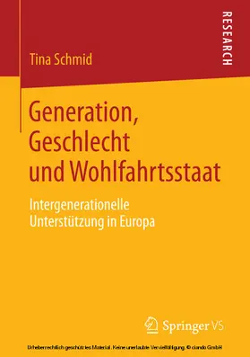 Schmid | Generation, Geschlecht und Wohlfahrtsstaat | E-Book | www.sack.de