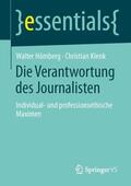 Hömberg / Klenk |  Die Verantwortung des Journalisten | Buch |  Sack Fachmedien