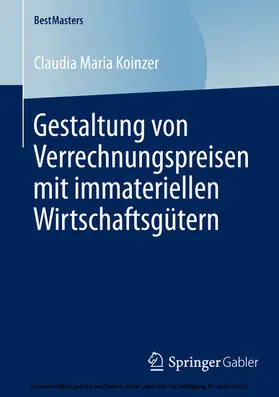 Koinzer |  Gestaltung von Verrechnungspreisen mit immateriellen Wirtschaftsgütern | eBook | Sack Fachmedien