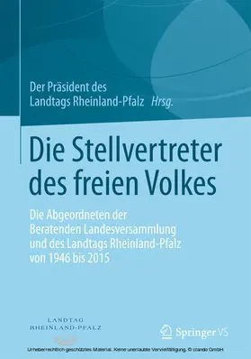 des Landes Rheinland-Pfalz | Die Stellvertreter des freien Volkes | E-Book | www.sack.de