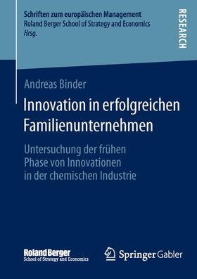 Binder | Innovation in erfolgreichen Familienunternehmen | Buch | 978-3-658-05363-5 | sack.de