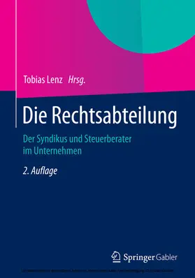Lenz | Die Rechtsabteilung | E-Book | www.sack.de