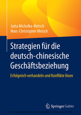 Micholka-Metsch / Metsch | Strategien für die deutsch-chinesische Geschäftsbeziehung | E-Book | sack.de