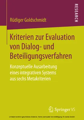 Goldschmidt | Kriterien zur Evaluation von Dialog- und Beteiligungsverfahren | E-Book | www.sack.de