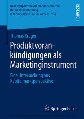 Krüger |  Produktvorankündigungen als Marketinginstrument | eBook | Sack Fachmedien