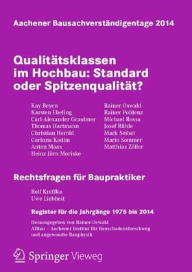 Oswald | Aachener Bausachverständigentage 2014 | Buch | 978-3-658-06349-8 | sack.de