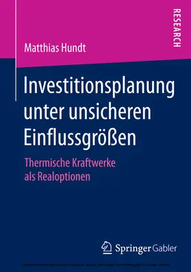 Hundt | Investitionsplanung unter unsicheren Einflussgrößen | E-Book | www.sack.de