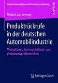 van Venrooy |  Produktrückrufe in der deutschen Automobilindustrie | Buch |  Sack Fachmedien