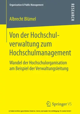Blümel | Von der Hochschulverwaltung zum Hochschulmanagement | E-Book | www.sack.de