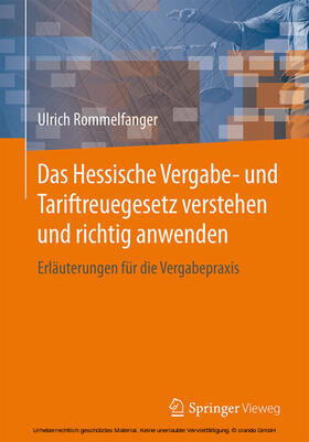 Rommelfanger |  Das Hessische Vergabe- und Tariftreuegesetz verstehen und richtig anwenden | eBook | Sack Fachmedien