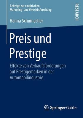 Schumacher | Preis und Prestige | Buch | 978-3-658-10701-7 | sack.de