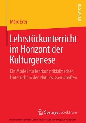 Eyer | Lehrstückunterricht im Horizont der Kulturgenese | E-Book | www.sack.de