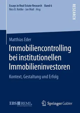 Eder |  Immobiliencontrolling bei institutionellen Immobilieninvestoren | Buch |  Sack Fachmedien