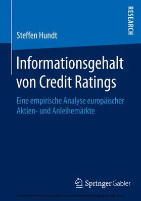 Hundt | Informationsgehalt von Credit Ratings | E-Book | www.sack.de